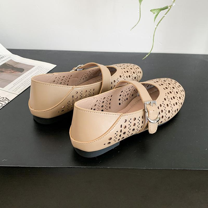 Fashion Women Mesh Loafers Shoes Fashion Chunky Hollow Shoes Shallow Women's Sandals 2025 Summer Low Heels Shoes Zapatillas De Mujer
