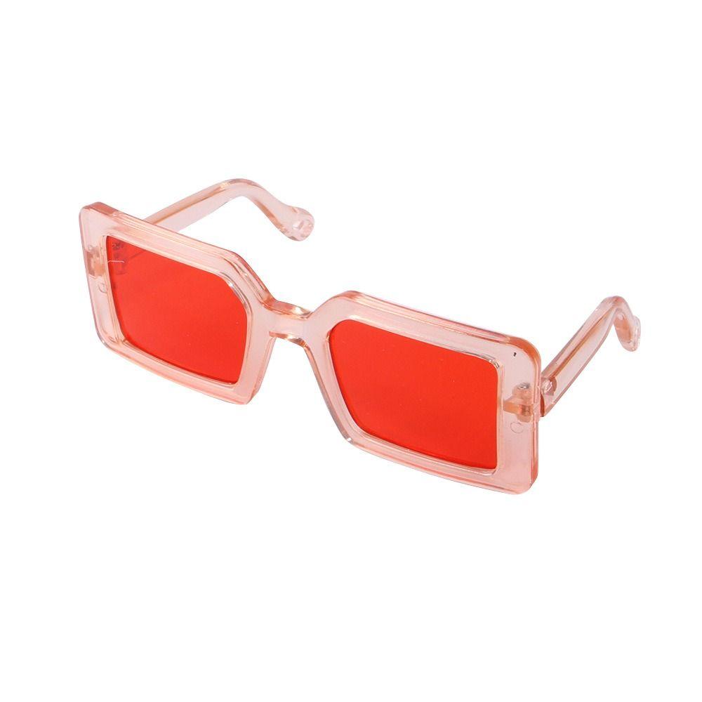 Miniature Plush Doll Glasses 9cm Square Doll Eyeglasses Miniature Doll Sunglasses  OB11 красный