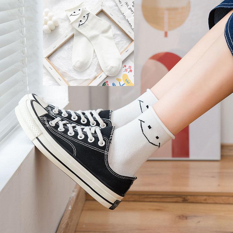 Lolita Skateboard Cotton Socks Women Cute Pattern Hip Hop Crew JK Socks Funny Novelty White Socks Cool Harajuku Designer Socks