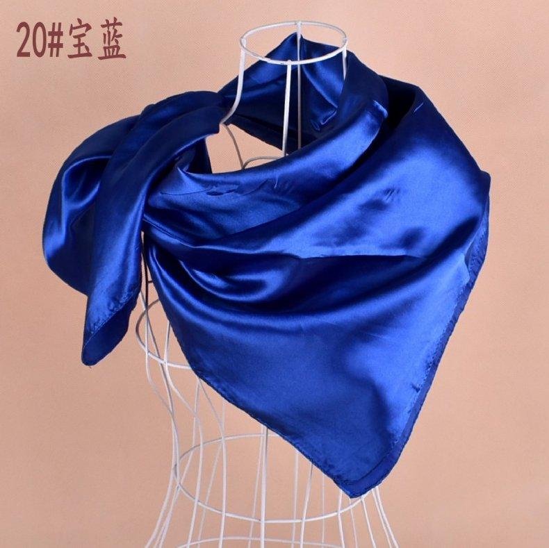 Solid Color Silk Scarf Square 90*90 Headscarf Foulard Satin Bandana Cheveux Neckerchief Hijab Accessoires For Woman Hair Scarf