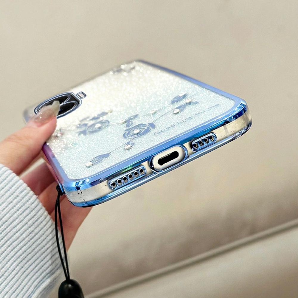 KADEM For Xiaomi Redmi Turbo 4 Pro 5G/Poco F7 5G Case Flower Pattern TPU Gradient Phone Cover with Lanyards