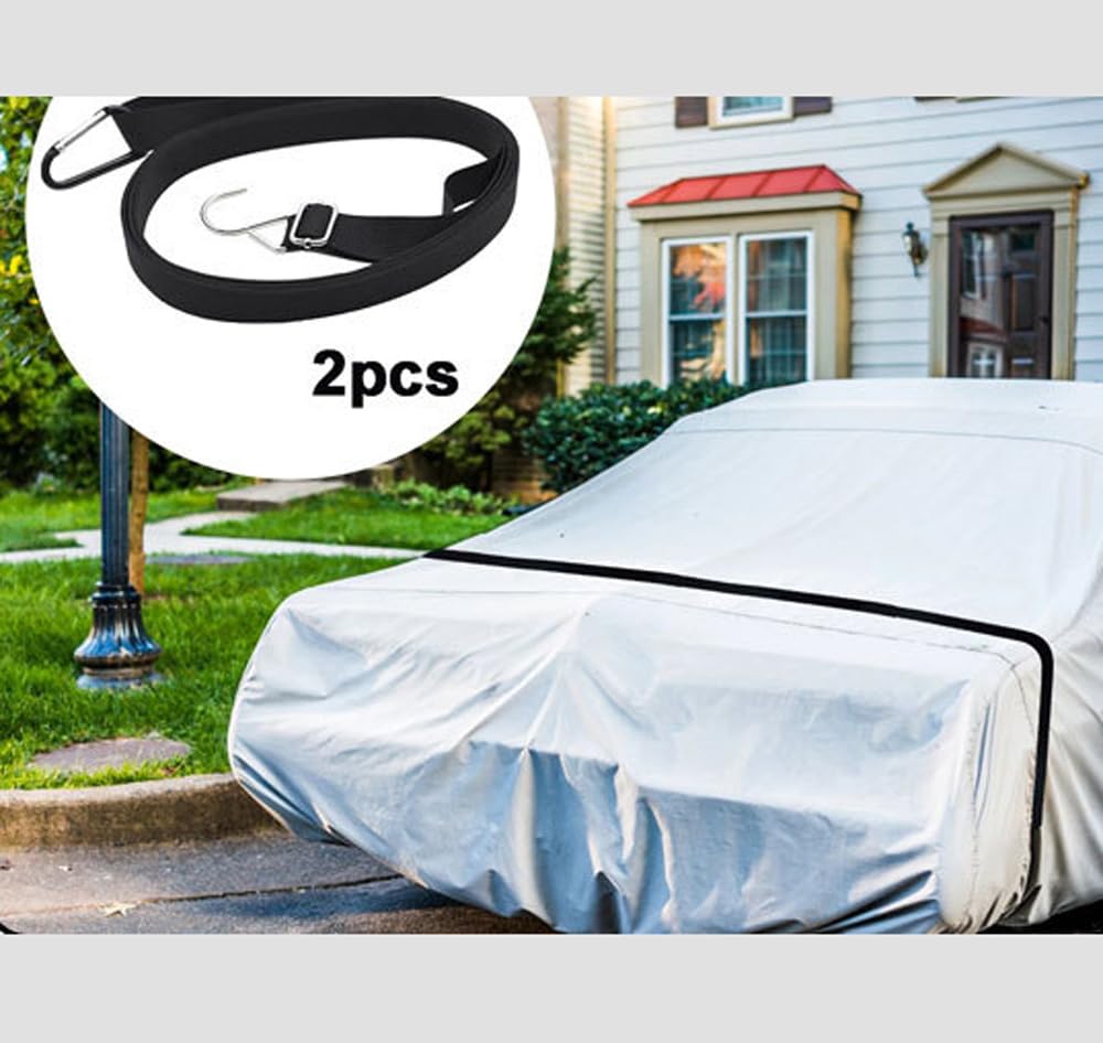 TIYEP Car Windproof Rope, Windproof Belt, Car Cover, Guard Band, Car Cover, Buckle, Drawstring, Universal Use, Adjustable, Strong Wind Protection