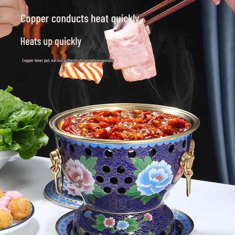 Einzelportions-Cloisonné-Emaille-Kupfer-Hot Pot