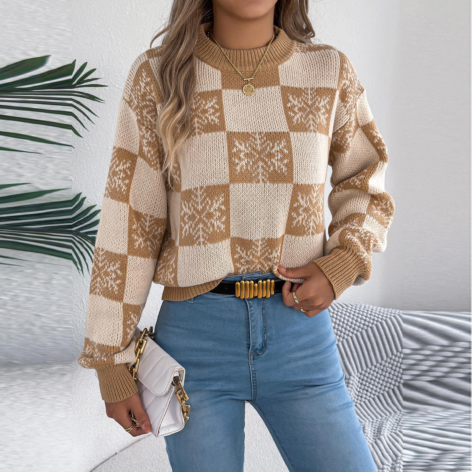 

Women s T-Shirt Vintage Floral Print Round Neck Loose Long Sleeve Mid-Length Thumb Leak Top L