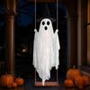 Swinging Ghost for Patio Trees Luminous Halloween Hanging Swing with Witch Hat, Remote-controlled Adjustable Outdoor Party Brightness, Flying Ornament