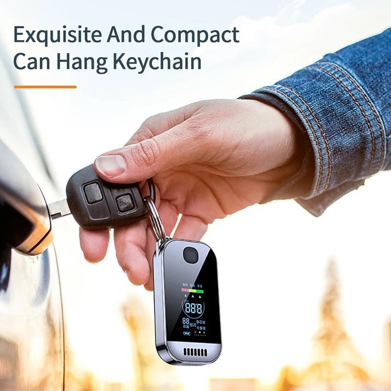 Digital Breath Alcohol Tester Professional Breathalyzer With LCD Display USB Rechargeable Electronic Alcohol Tester Keychain
