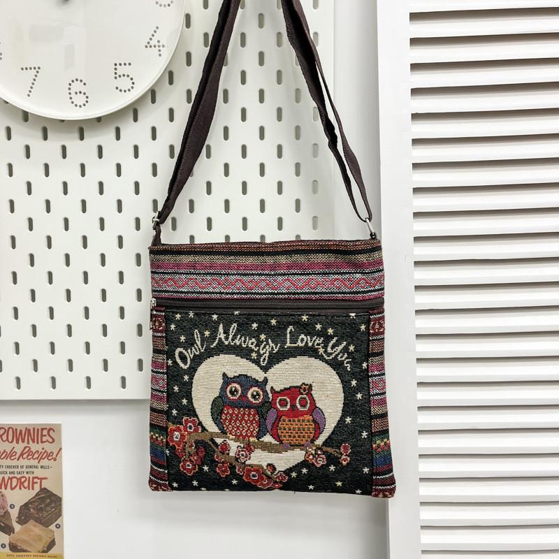 Ethnic Embroidered Cotton Mini Shoulder Bag With Multiple Compartments For Casual Outfits