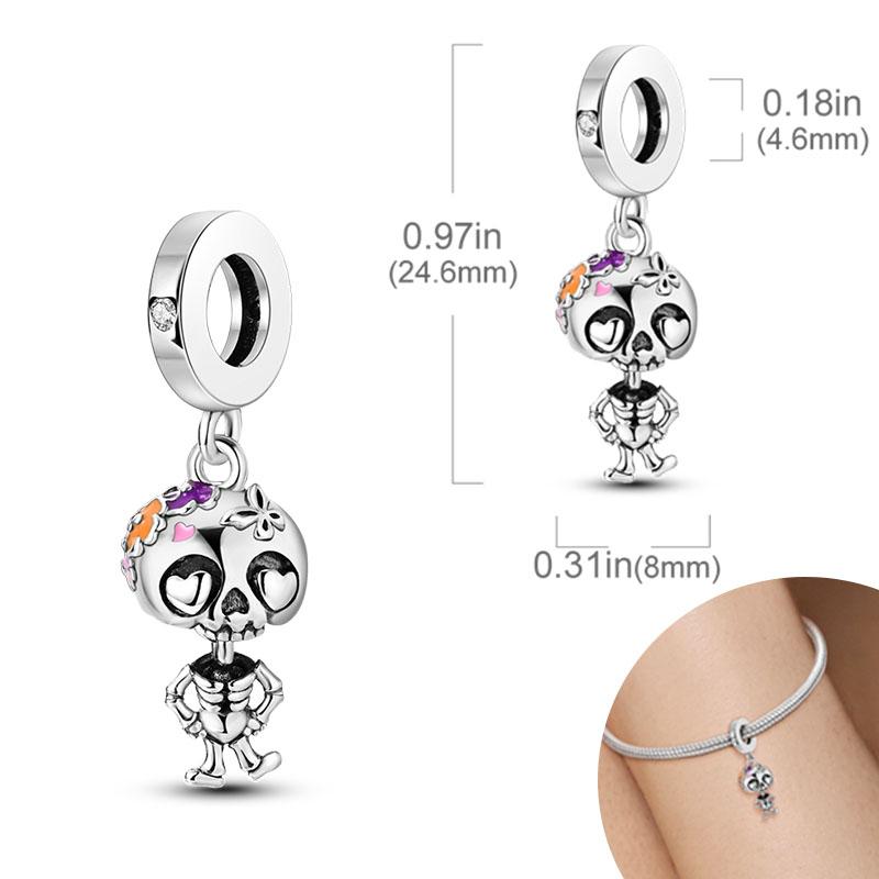 New Copper Halloween Skull Pumpkin Charm Bead Fit Original Pendant Bracelet Diy Halloween Holiday Decoration Souvenirs