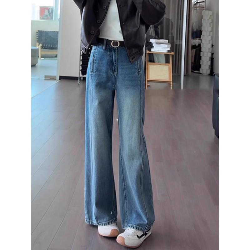 Womens High Waist Wide Leg Jeans Plus Size Loose Fit Straight Denim Pants Curvy Girls