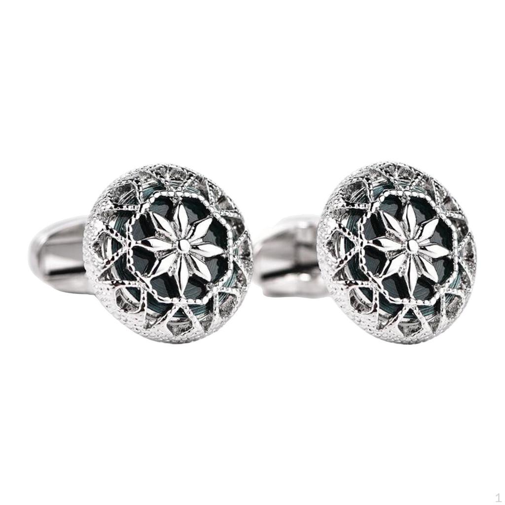 1 paar Cufflink for Men Shirt Studs Set, Carved Tuxedo Wedding, Party