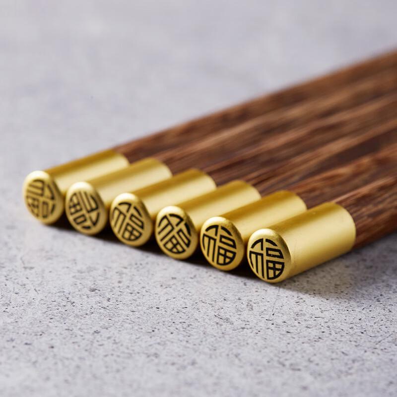 

Wutuo Wenge Wood Chopsticks with Round Fu Design