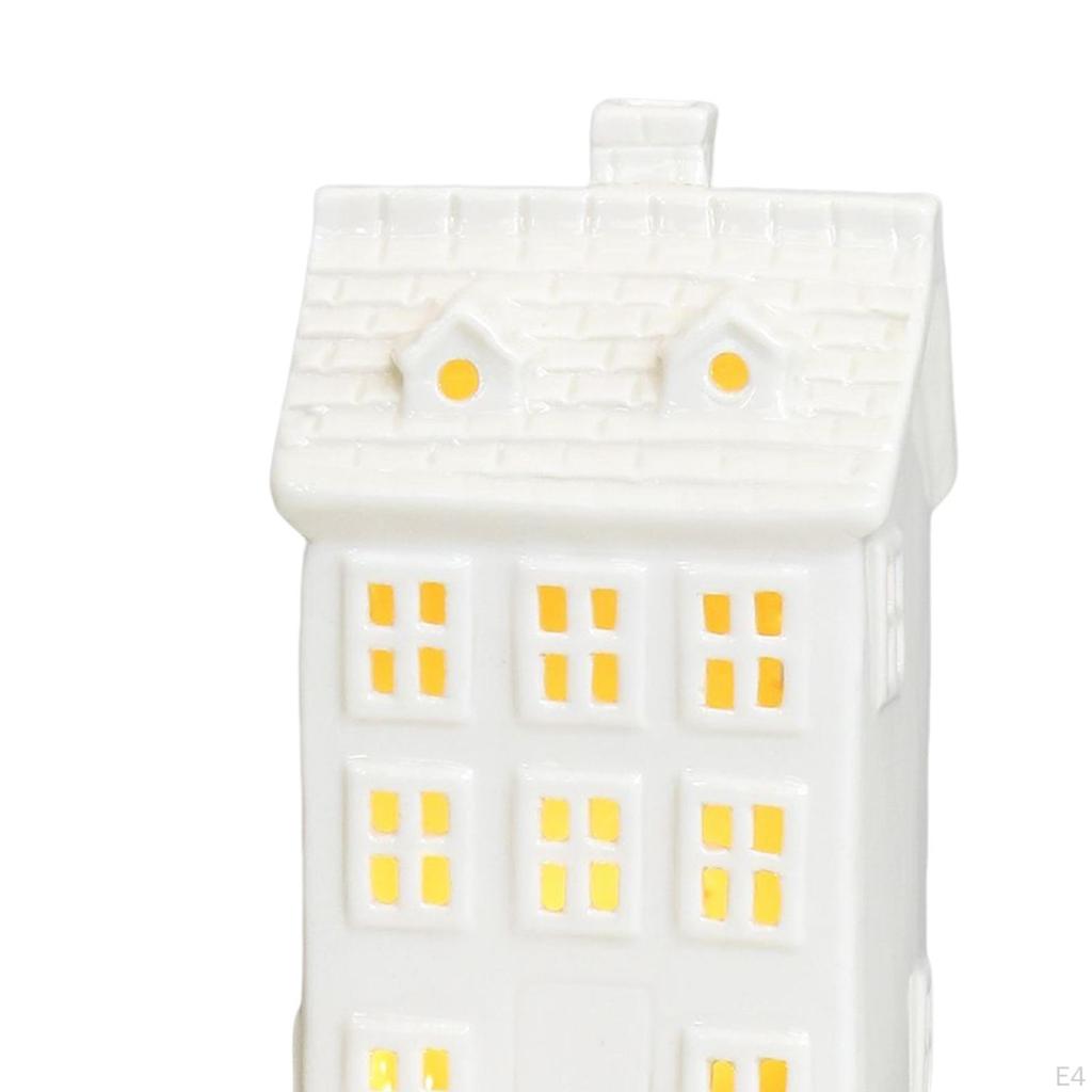 Elegant LED House-Shaped Ceramic Lamp for Home Decor