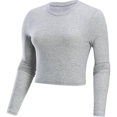 Round Neck Short Casual Long Sleeve T-Shirt Women Tops Light-Gray HF5323-023