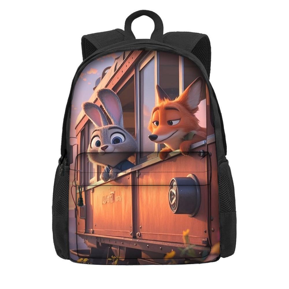 Kreslený batoh s motivem Zootopie 2 pro žáky základní školy, velká kapacita, lehký dvouramenný batoh