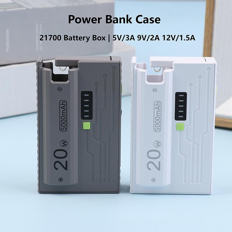 21700 Akku-Ladegerät-Gehäuse DIY Powerbank-Box 20W Typ-C Schnellladung Handy Universelles Kit - Ohne Akkus