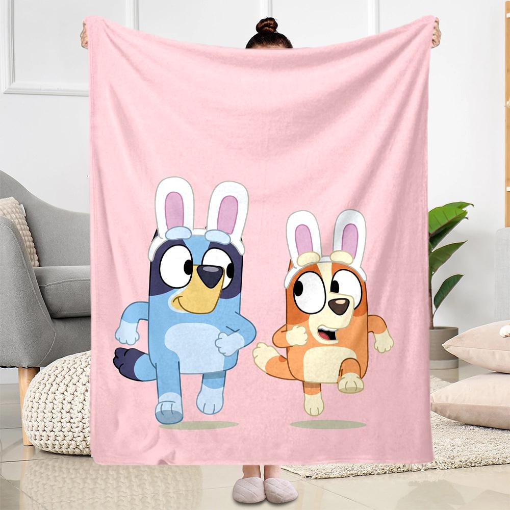 Bluey Bingo Adventure Blanket Durable Comfort Suitable for Sofa Bed Office All-Season Use Warmthful Decor Ideal Gift For Birthday Valentine'S Day