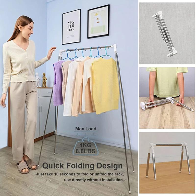 

Compact Clothes Rack Retractable Clothes Drying Rack With Storage Bag Stable Design For High Load-Bearing Capacity серебряный