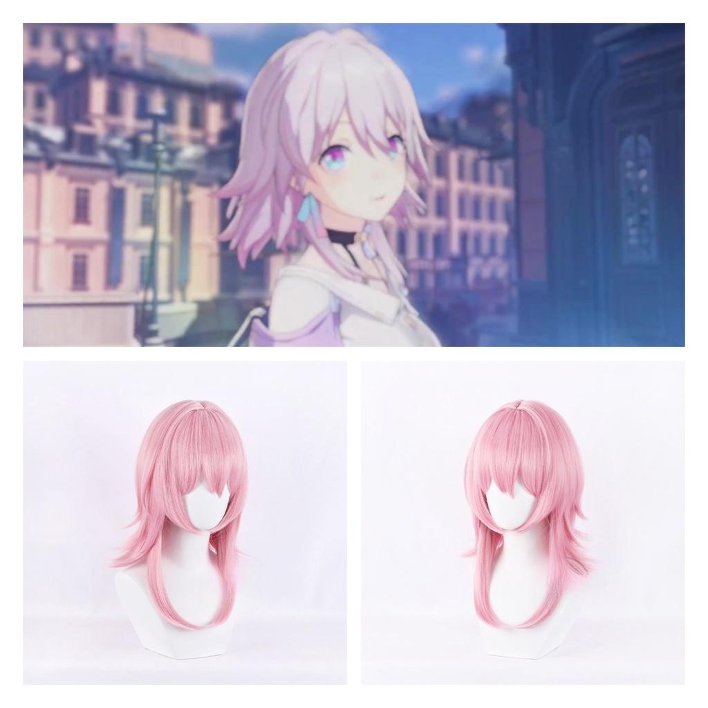 Sakura Pink Gradient Three Seven Cosplay Wig With Realistic Scalp