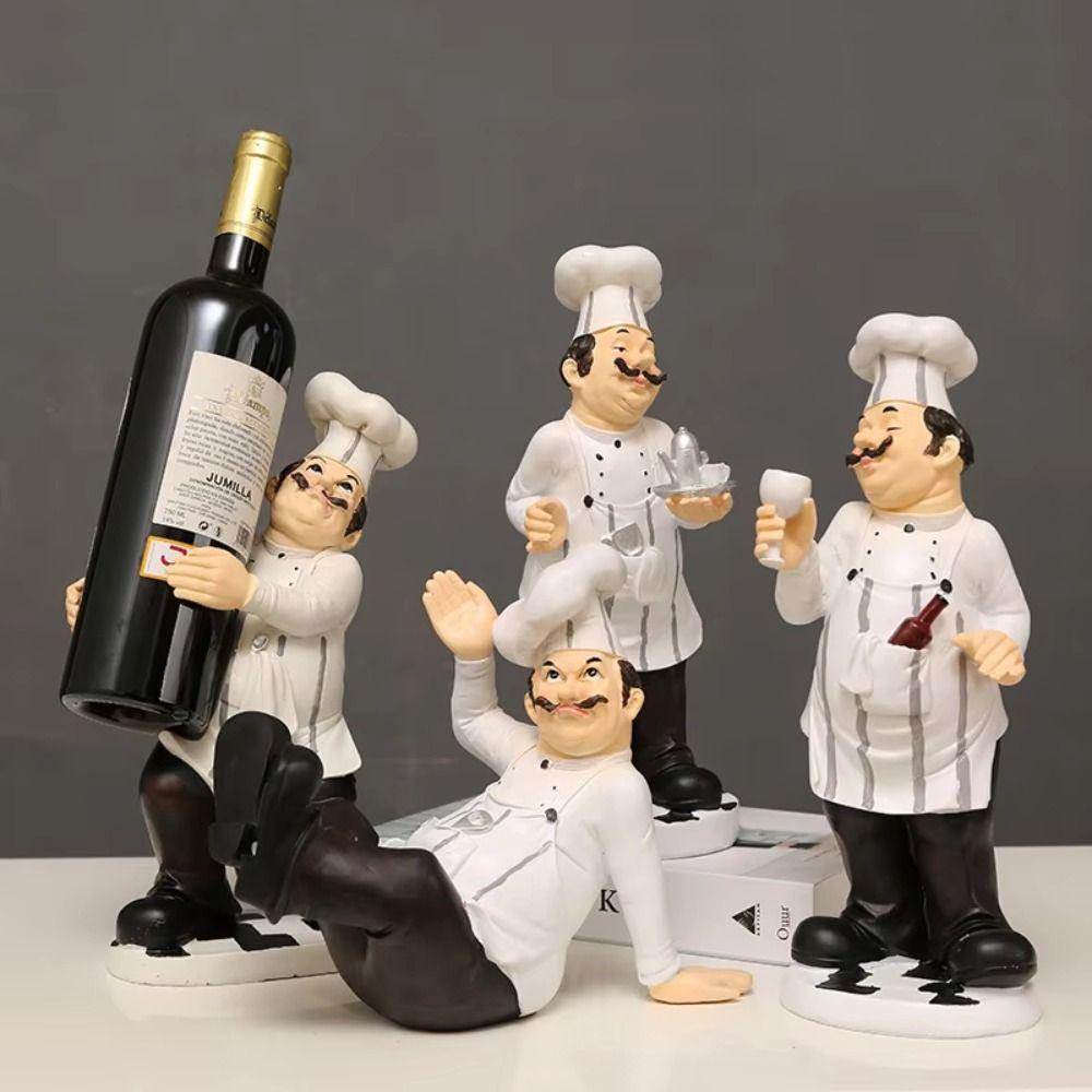 Model Rustic Bakery Chef Resin Statue Handicraft Kitchen Chef Figurine Bakers Food Lovers