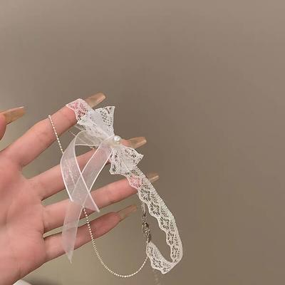 1Pcs Fashionable And Sexy Bow White Faux Lace Choker Neck Accessory Elegant Lace Bowknot Choker Necklace Choker Short Chain