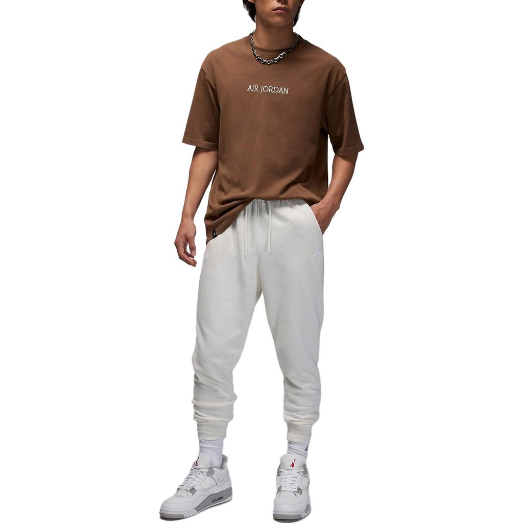 Jordan Embroidered Logo Joggers With Elastic Waist Men Bottoms White FQ7762-134