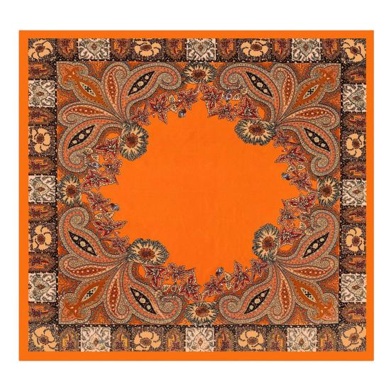 Headscarf Paisley Pattern Large Square Scarf Smooth Imitation Silk Fabric Turban