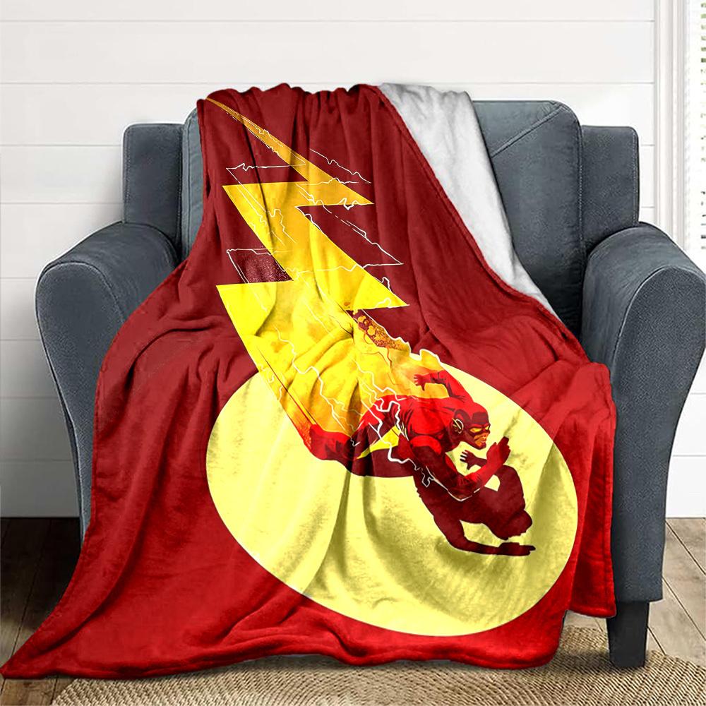 1pc Flash Speed Flannel Throw Blanket - HD Printed Lightweight Soft Warm All-Season Blanket for Sofa, Bed, Travel, Camping 126