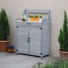 Garden Cabinet with Worktop Divit PG03 Weather-resistant Outdoor Cabinet Grey Wood