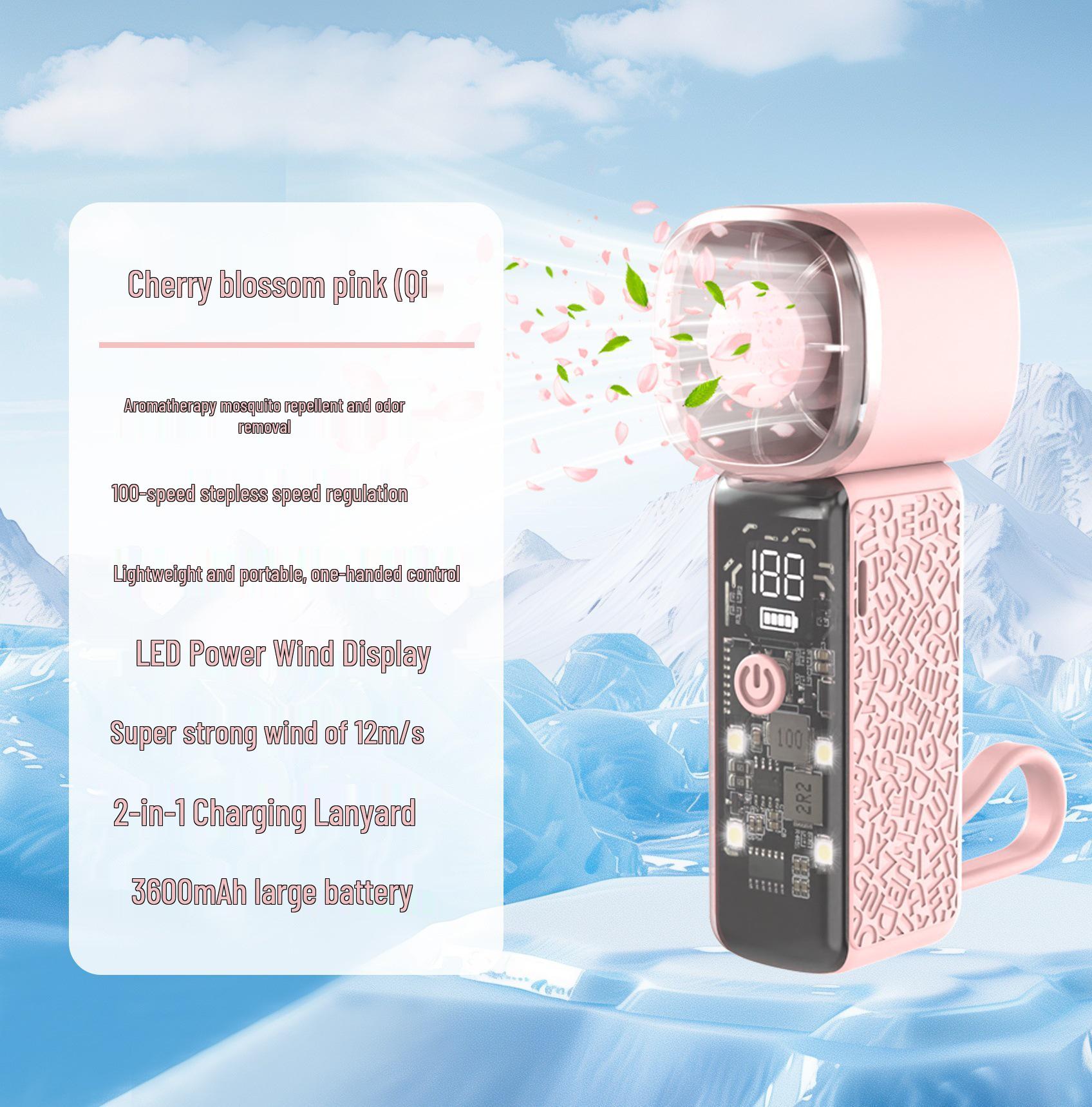 

2026 Year of the Horse Mini Aroma Diffuser and Mosquito Repellent Handheld High-Speed Fan with Rechargeable Turbine. Default