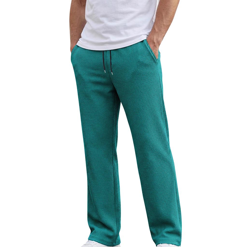 Men's Color Drawstring Outdoor Casual Straight Leg Trousers