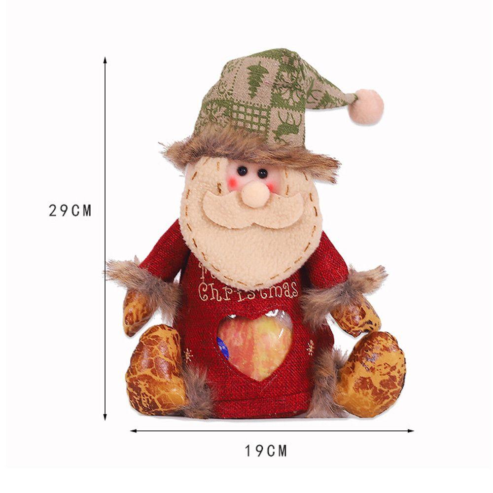 Cute Doll Candy Bag Gift Packaging Santa Claus Xmas Decor Zipper Bag Present Bag Apple Gift Bag
