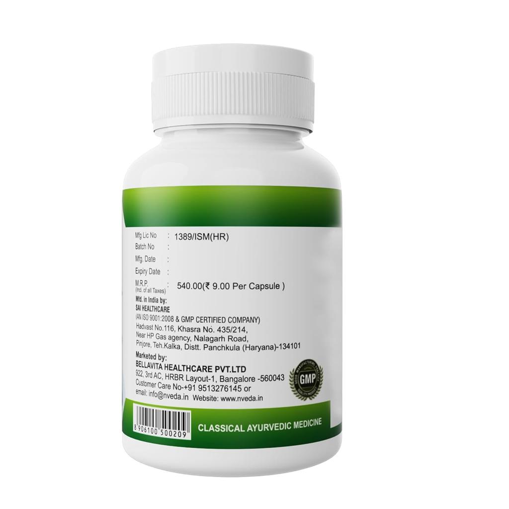 Nveda Shilajit Capsules 60 Pack Ayurvedic Stamina Booster Energy Enhancer Original Himalayan Shilajit for Men