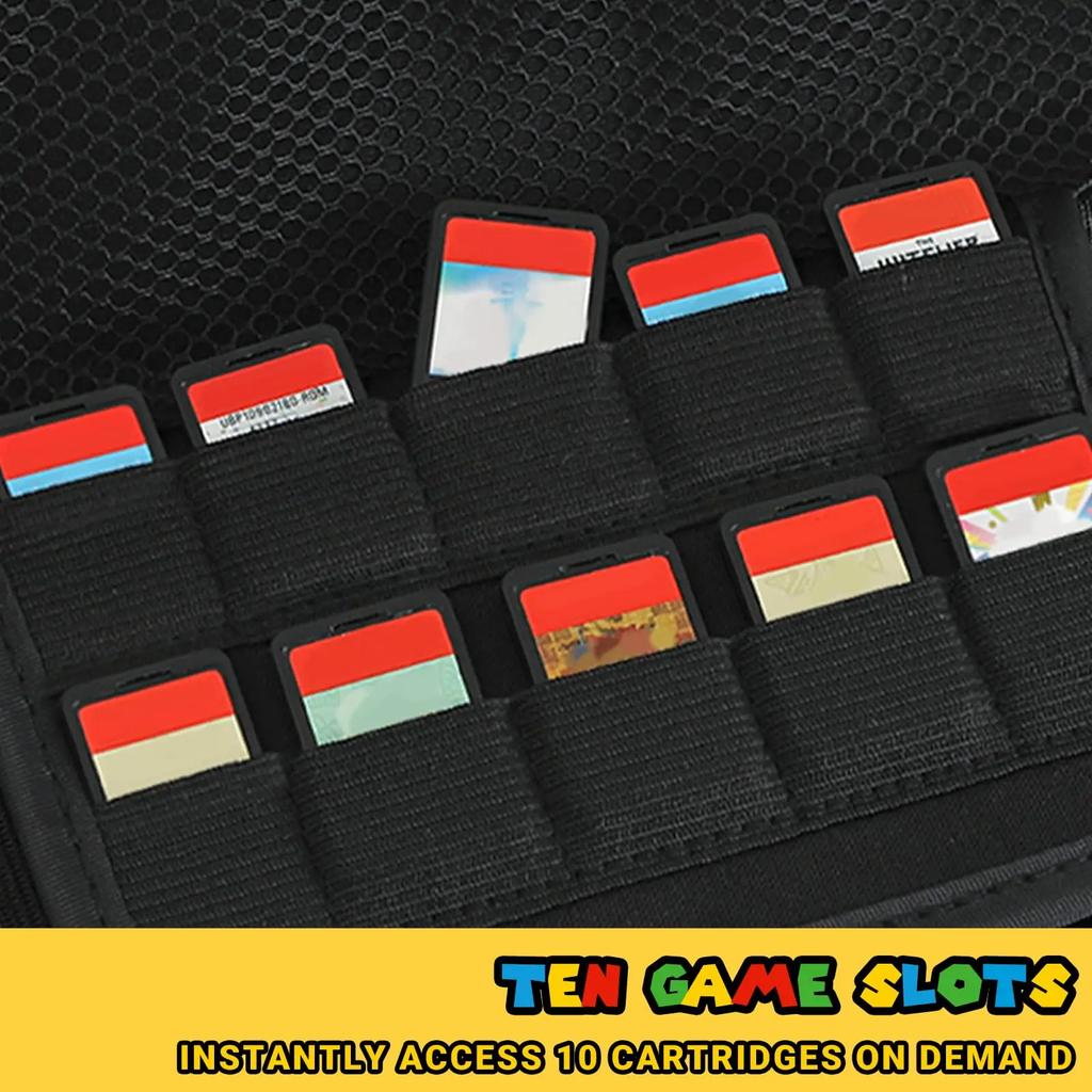 For Switch 2 2025 Case, Protective Case with 10 Game Cartridge Holders, Travel Carrying Storage Pouch - Red Blue