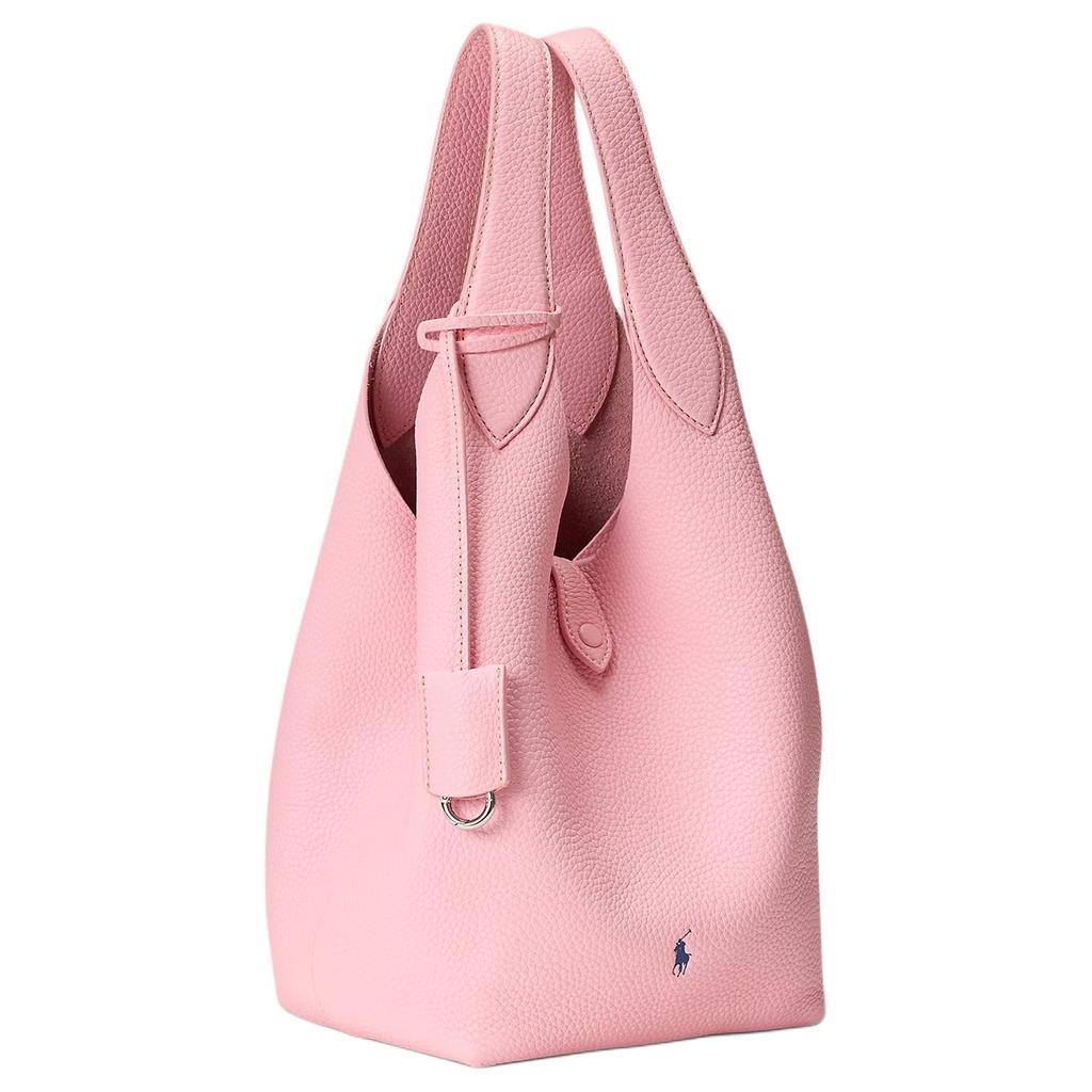 Polo Ralph Lauren Solid Color Trendy Snap Closure Small Calfskin Tote Bag Women tote bags Blush-Pink 428938031006