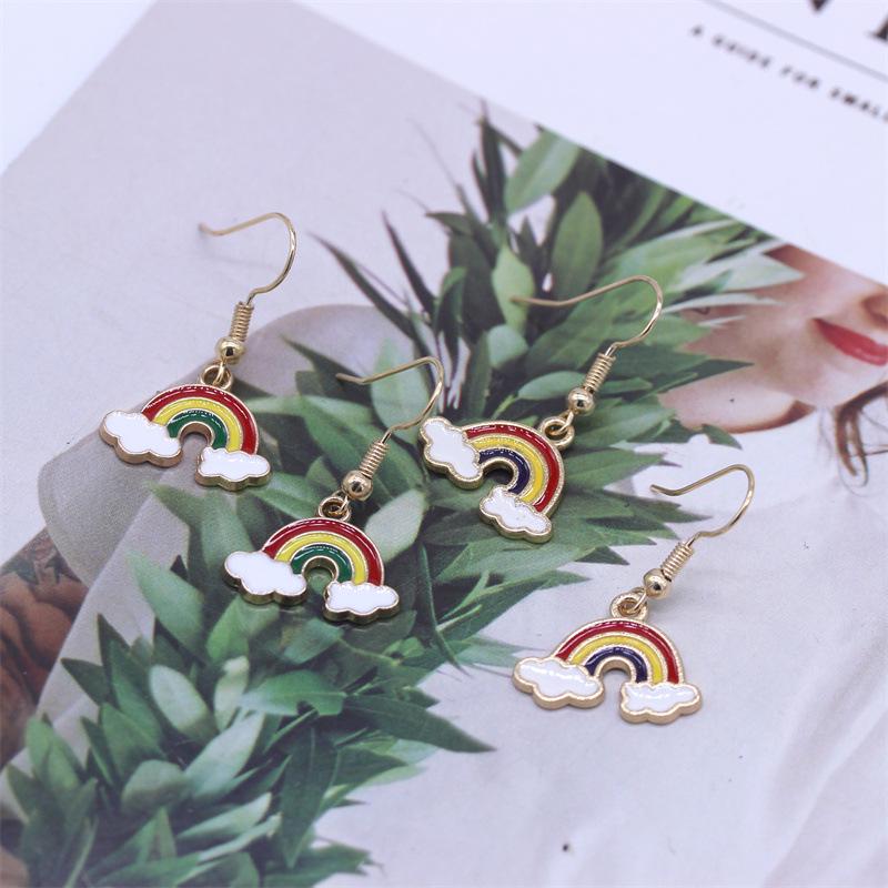 Trendy Rainbow Bridge Cloud Earrings: Cute, Cool Accessory for Hot Girls