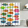 Bright Fish Shower Curtain Set Waterproof Fabric For Bathroom Decor Colorful Fruits Seafood Print 3D Custom-Made Waterproof Bath