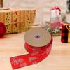 5cm Christmas Ribbon Wired Clear Print DIY Thicker Anti-fade Gift Packing Tear-resistant Large Bowknot Making Xmas Tree Ribbon for Festival