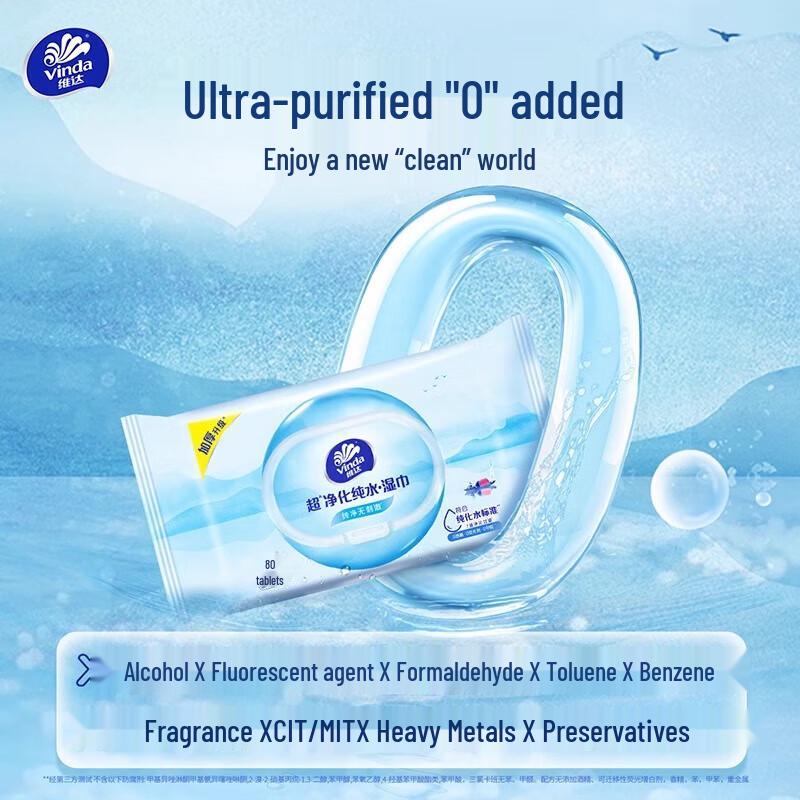 Vinda Gentle Baby Wet Wipes - RO Pure Water, Hand & Mouth Safe