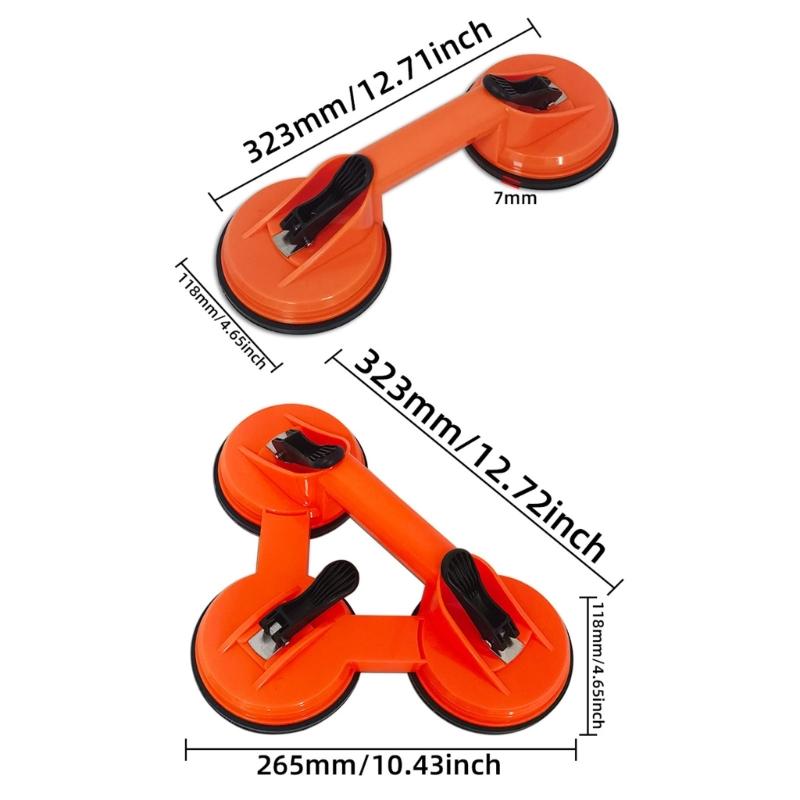 Lightweight High Capacity Glass Suction Cups for Smooth Surfaces Lifting Installation Tasks Safe Handling of Large Items