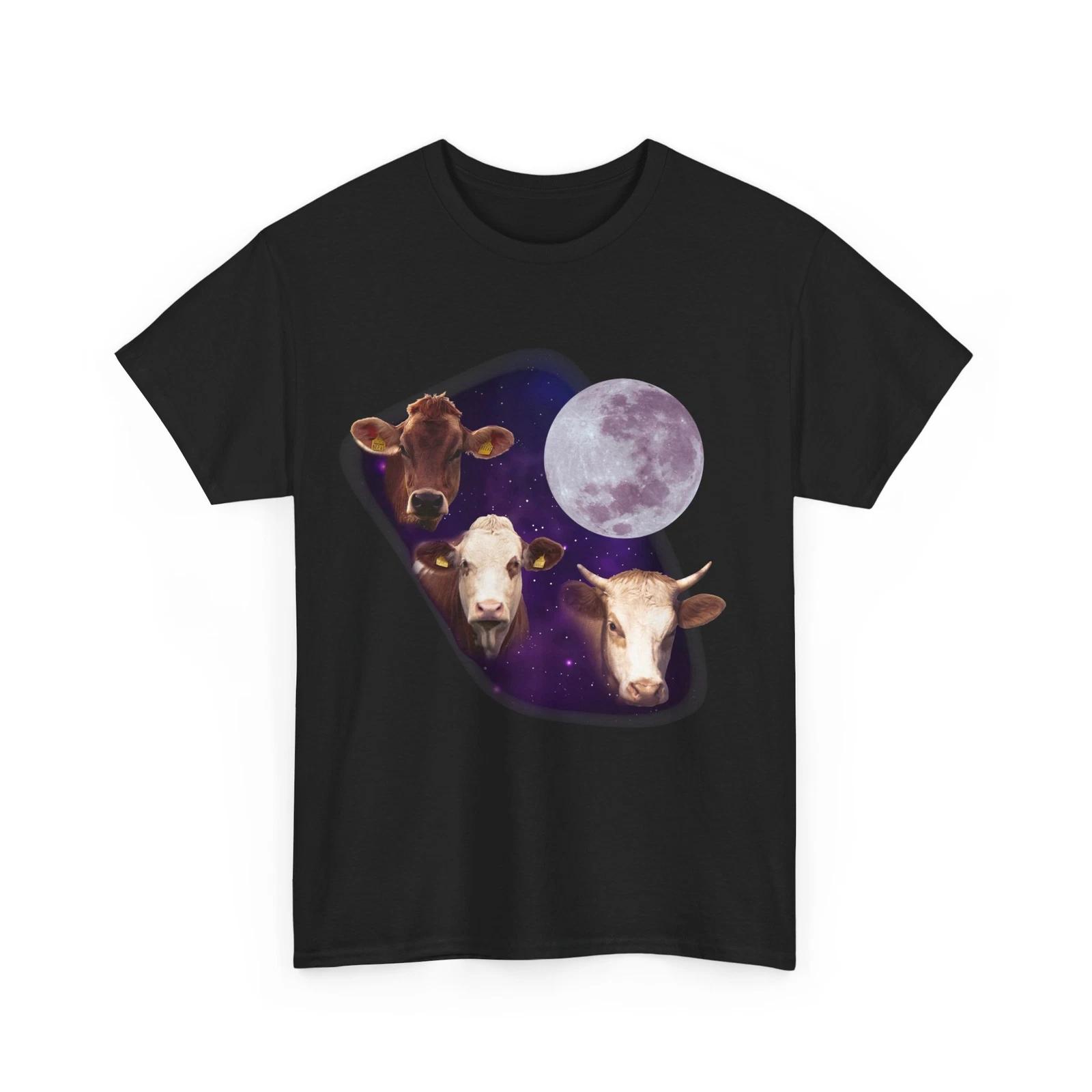 Cow Shirt, Three Cows With Moon T-shirt, Cow Animals Lovers Women Men Shirt XL
