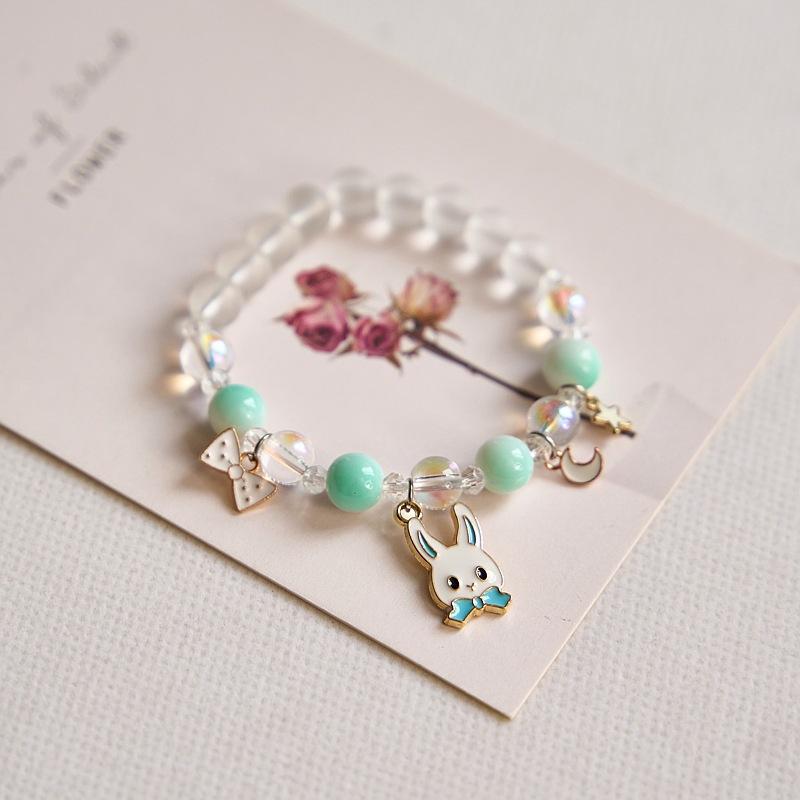 Year Sweet Cute Cat Crystal Beaded Bracelet Girls, Girlfriend Student Bracelet Wholesale