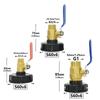 S60 X1/2 3/4 1 Inch Thread IBC Tank Faucet Adapter Nipple Garden Hose Quick Connect Alloy Tank Valve