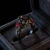 Light Luxury Retro Rose Flower Ring Elegant Women Trendy Personality Wedding Promise Ring Exquisite Jewelry Gift