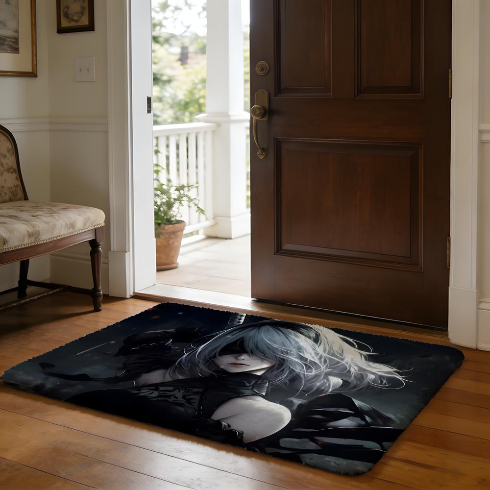 NNieR Automata Floor Mat Soft Flannel Absorbent Mat Non-Slip Rug Home Bedroom Bathroom
