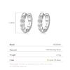 Modian Silver Turquoise Tiny Earring Real 925 Silver Round Clear CZ Hoop Earrings For Women Girl Party Fine Jewelry