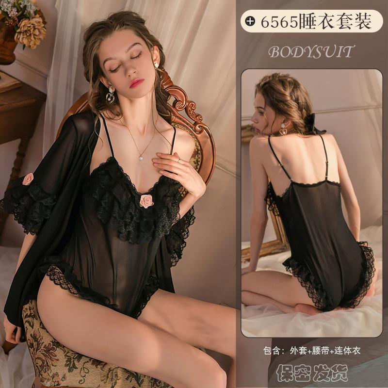 Sexy Lingerie Sexy Lace Onesie Women'S Pajamas Hot Perspective Uniform Seduction Passion Suit 6565