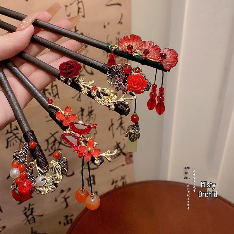 Elegant Ancient-Style Tassel Hairpin for Women - Versatile Hanfu & Step-Shaking Design