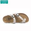 Fashion Low-top cork beach flip-flops beaded couple beach flip-flops soft heel flat slippers women summer unisex slippers