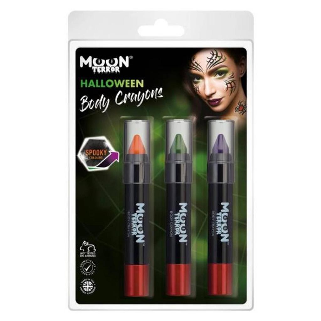 Moon Terror Halloween Body Crayons (Pack of 3)