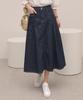 Gonna Lunga a Zampa di Elefante in Denim Grezzo Peulenchisikeu_43Sk1792